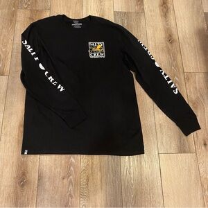 Men’s Shirt Salty Crew Long Sleeve Octopus Blk Size LG “Find Refuge in the Sea”